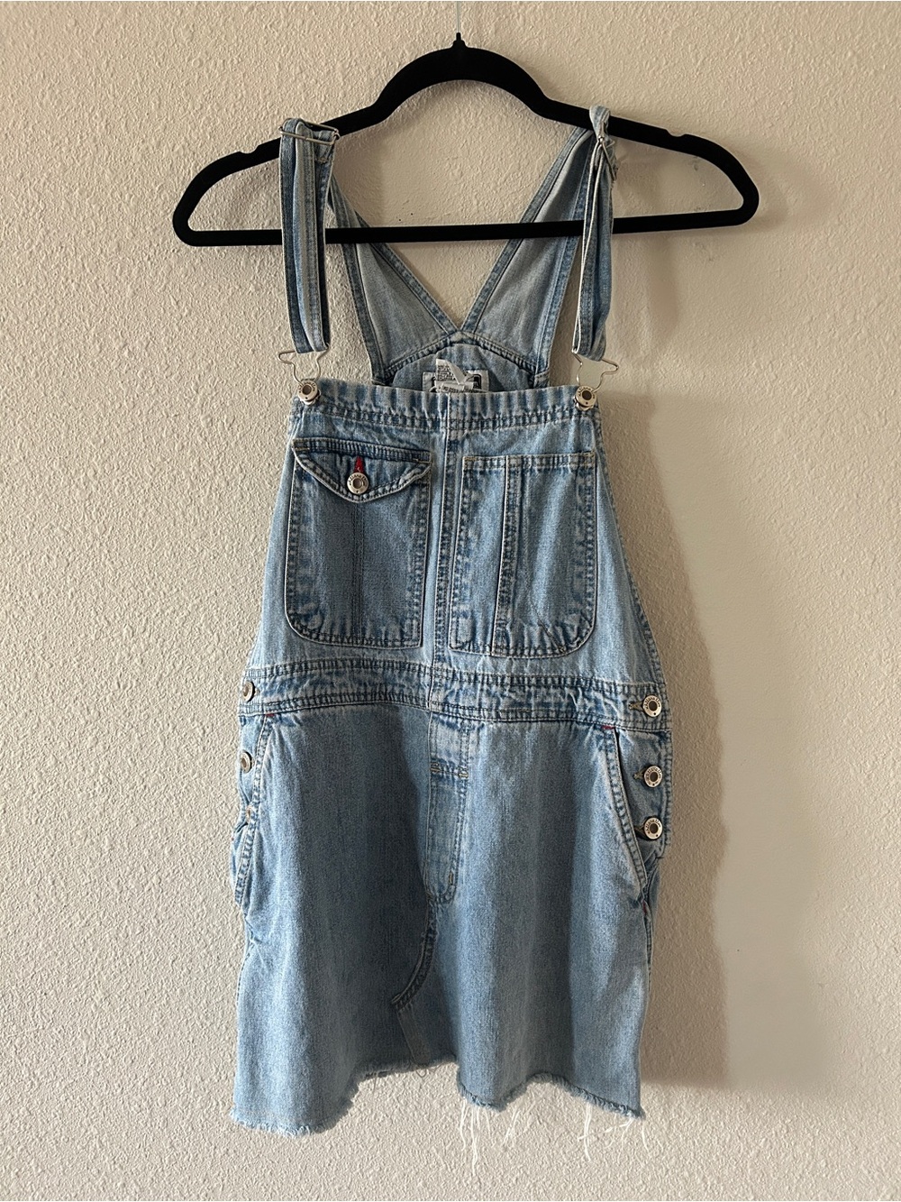 Light Wash Denim Overall Mini Dress
